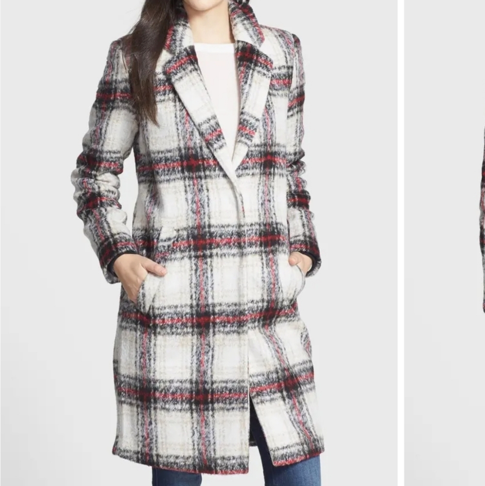 Buffalo By David Button Woool Blend Plaid Coat Classic Old Money Vibes Lined